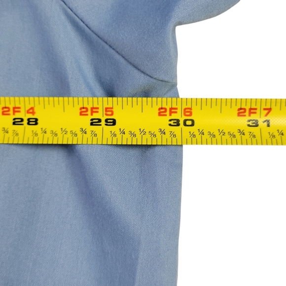 Haband Guayabera Shirt Men Size 3XL Blue Front Zip Short Sleeve 4 Front Pockets - Picture 9 of 11